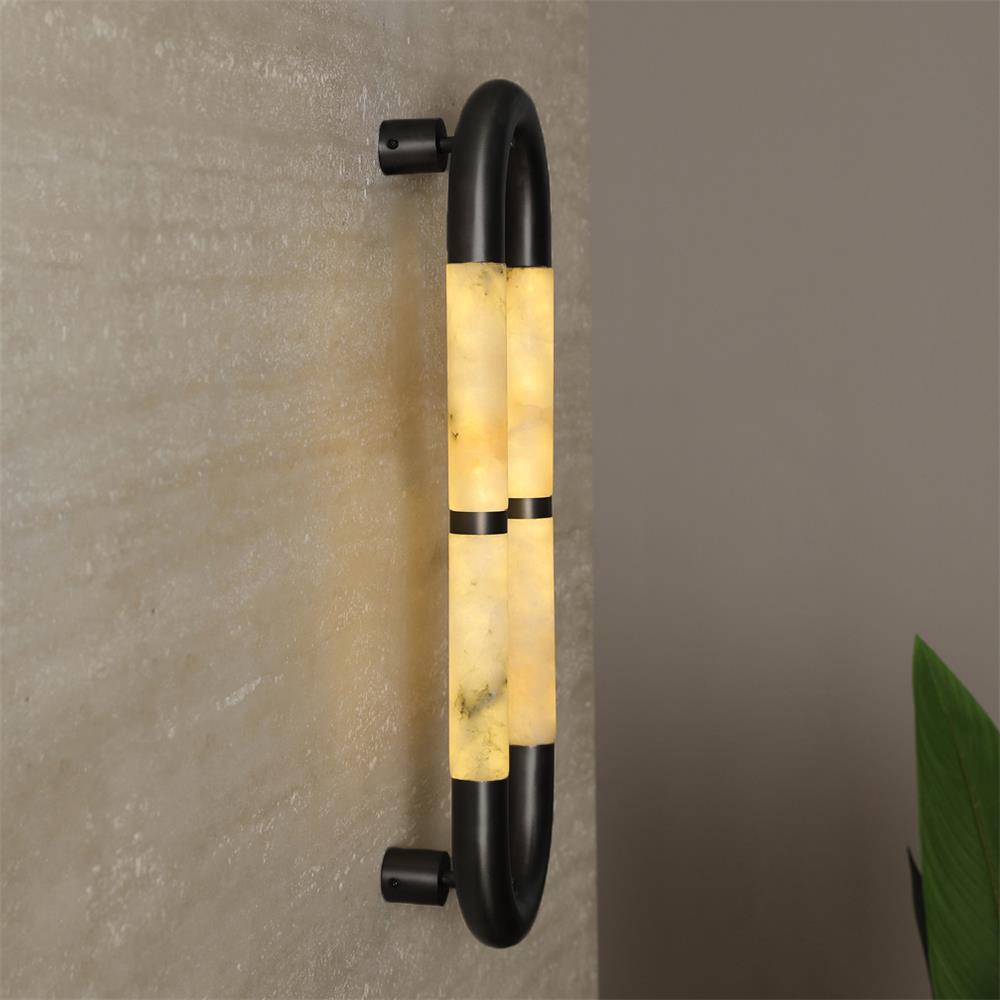 Olyss Alabaster Tube Wall Sconce