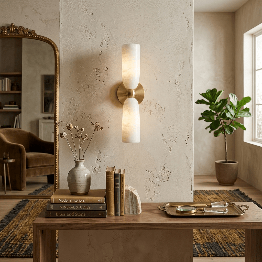 Alabaster Bell Wall Sconce by Bling Lighting Studio