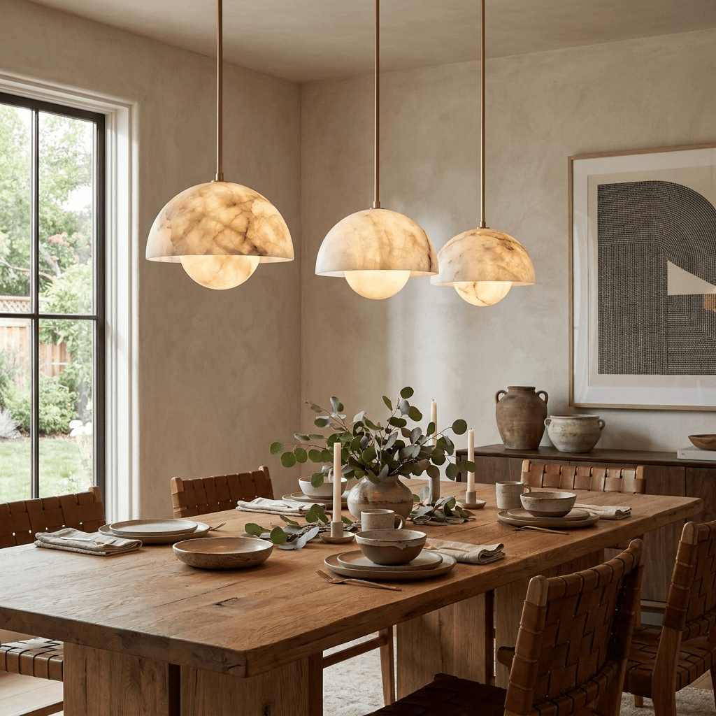 Alabaster Bud Pendant Lamp by Bling Lighting Studio