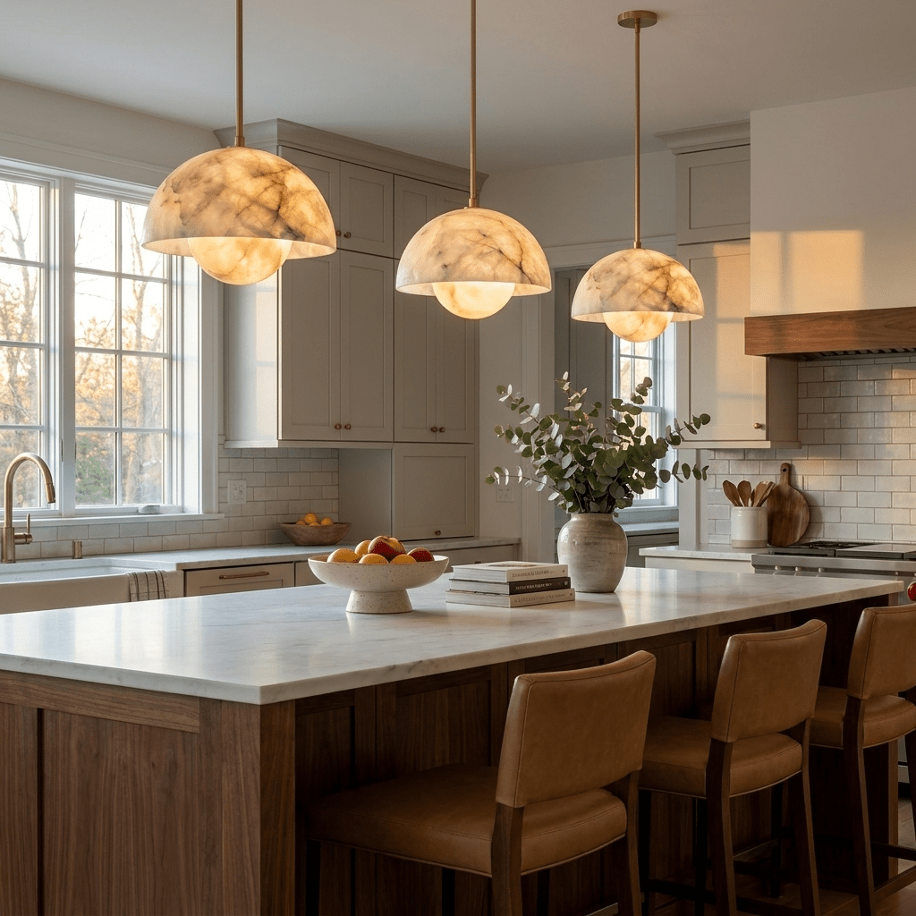 Alabaster Bud Pendant Lamp by Bling Lighting Studio