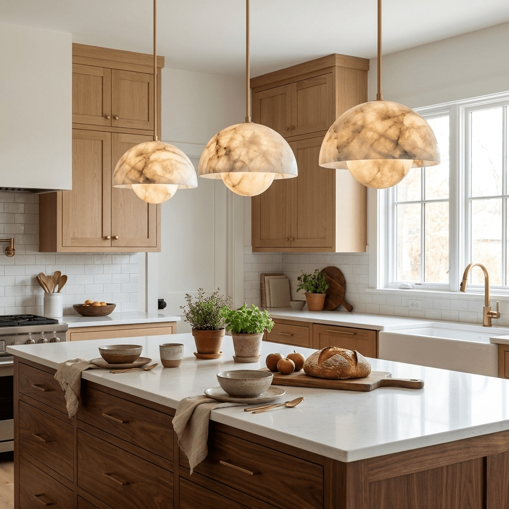 Alabaster Bud Pendant Lamp by Bling Lighting Studio