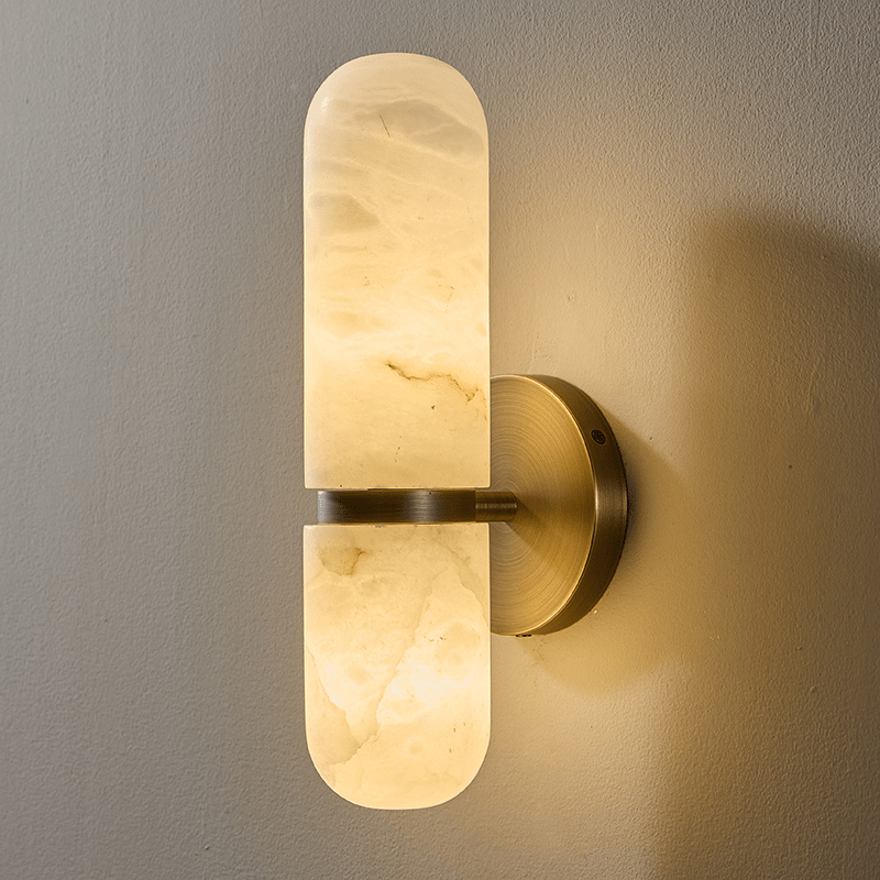 Alabaster Capsule Wall Sconce by Bling Lighting Studio