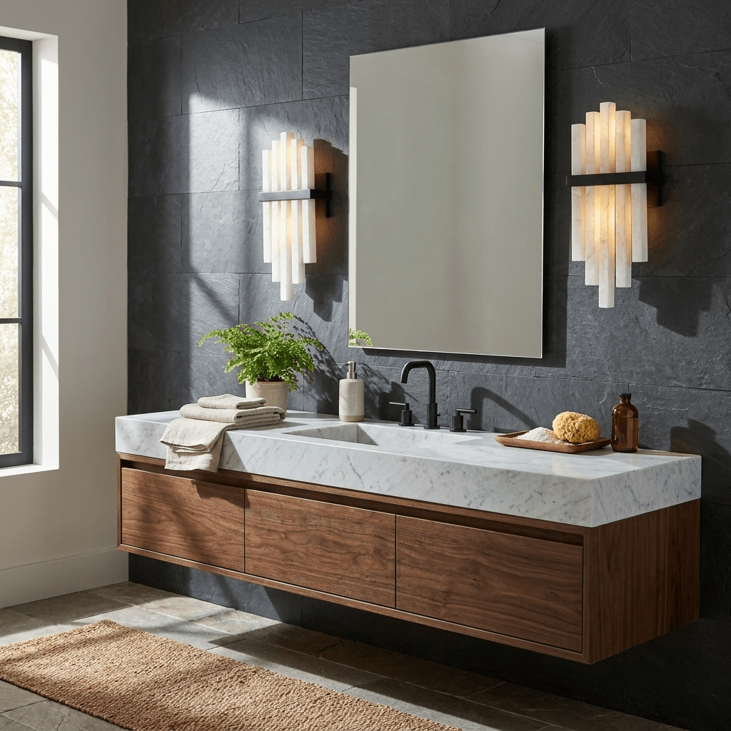 Alabaster Cascade Wall Lamp by Bling Lighting Studio