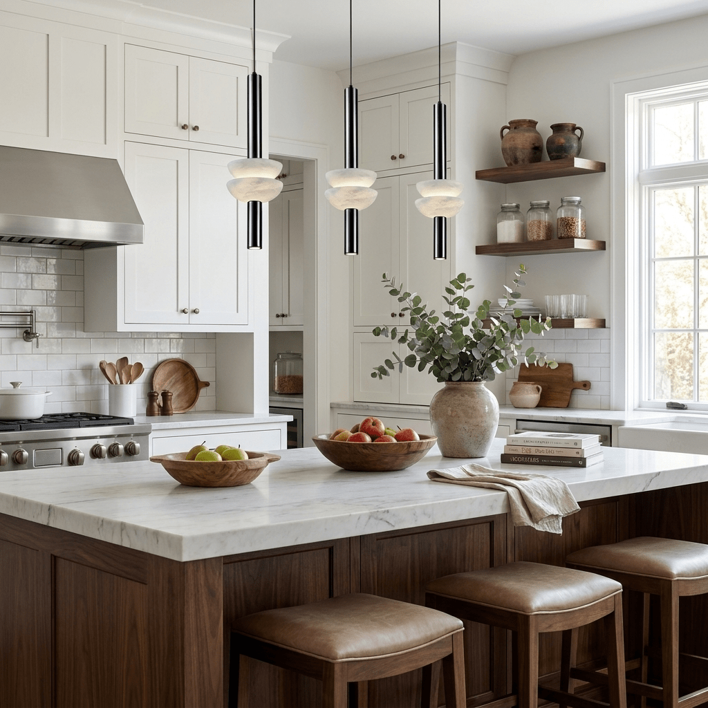 Alabaster Column Pendant Lamp by Bling Lighting Studio