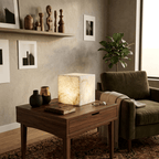 Alabaster Cube Table Lamp by Bling Lighting Studio