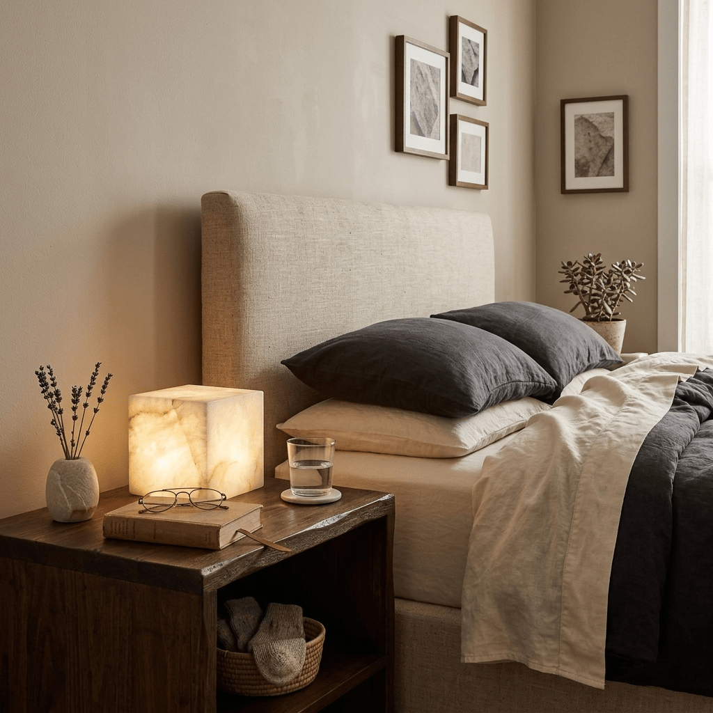 Alabaster Cube Table Lamp by Bling Lighting Studio