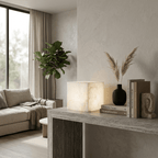 Alabaster Cube Table Lamp by Bling Lighting Studio