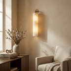 Tube Alabaster Wall Sconce by Bling Lighting Studio