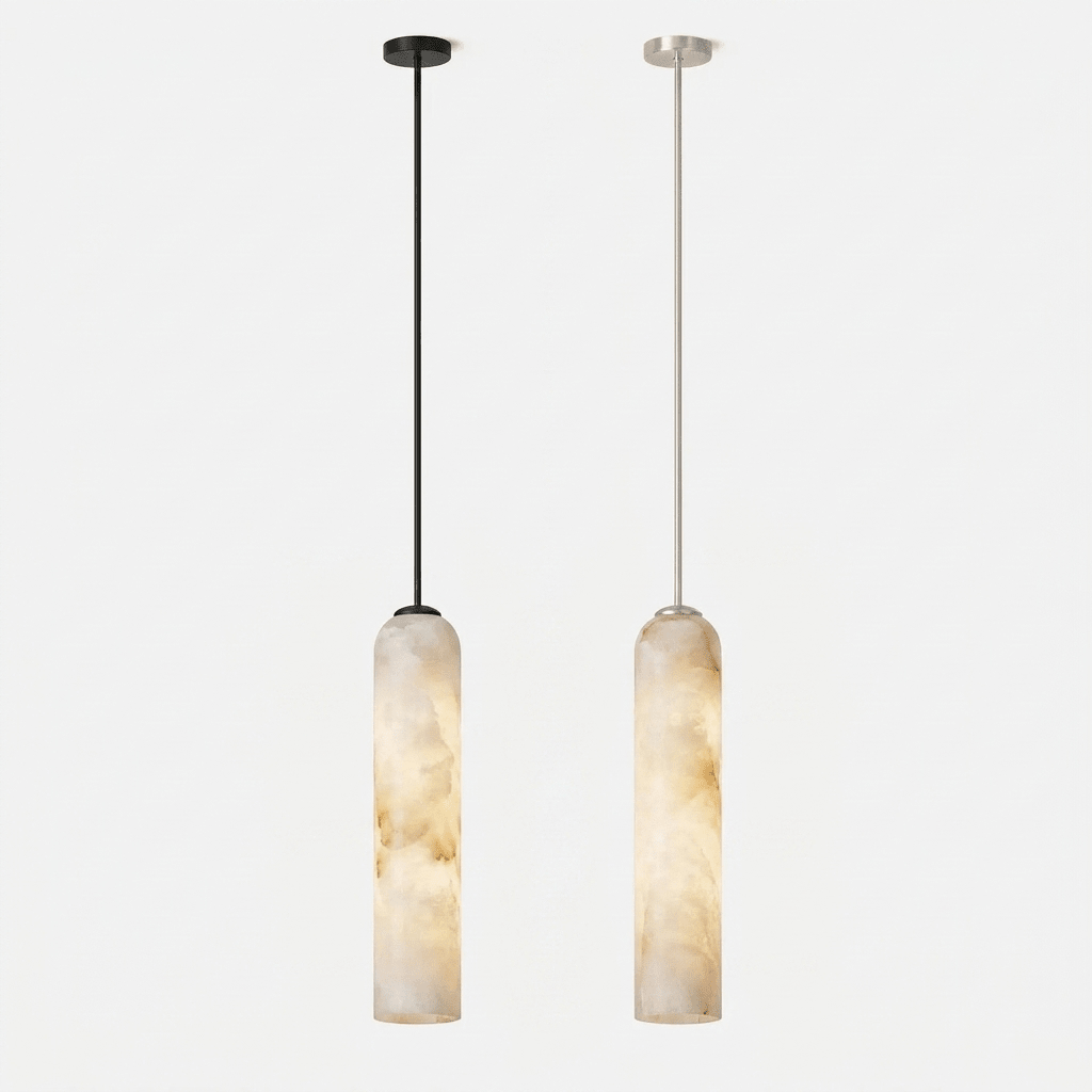 Alabaster Cylinder Pendant Light by Bling Lighting Studio