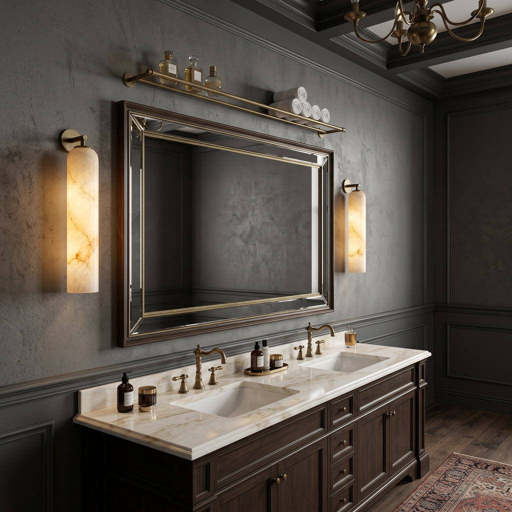 Tube Alabaster Wall Sconce by Bling Lighting Studio