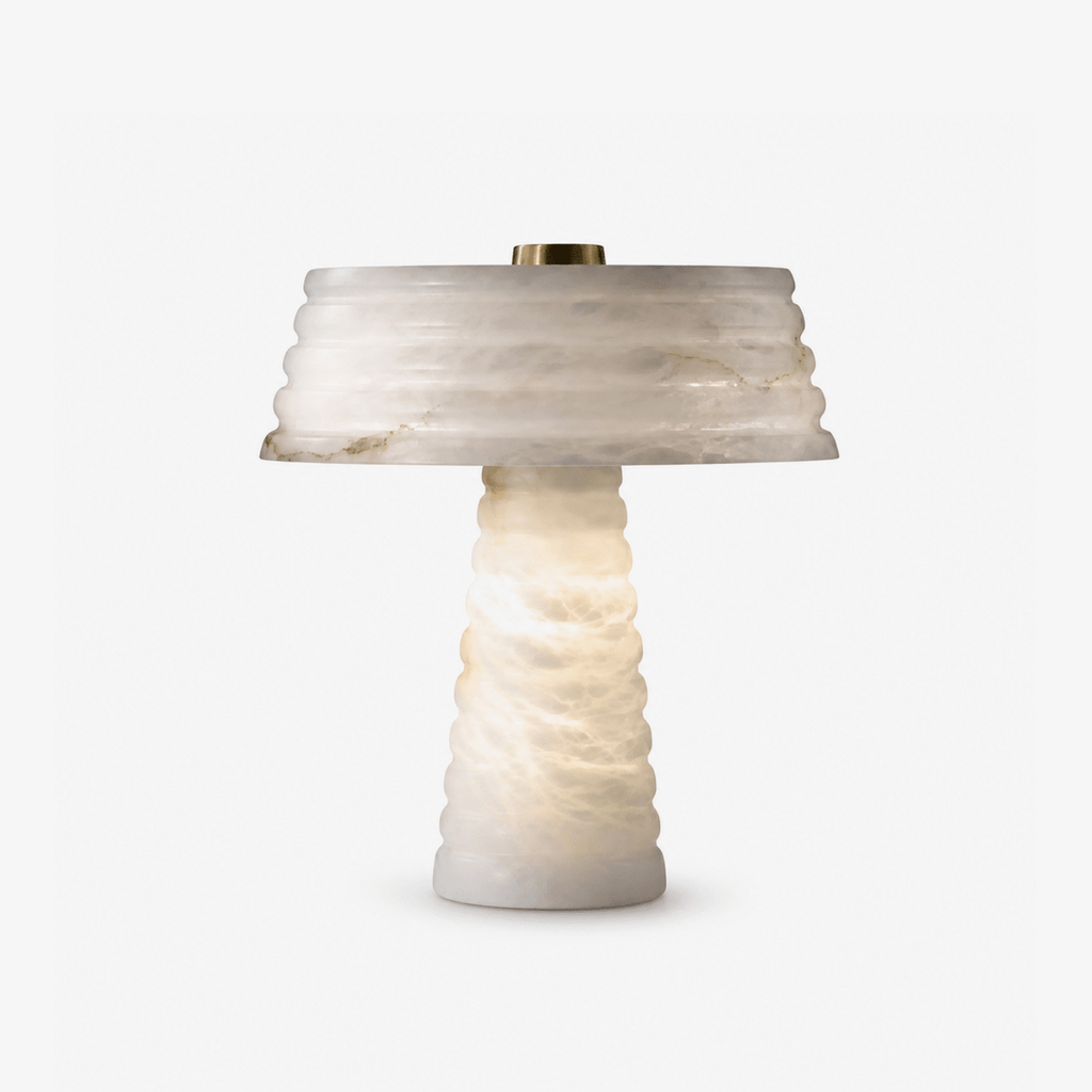 Alabaster Layered Table Lamp by Bling Lighting Studio