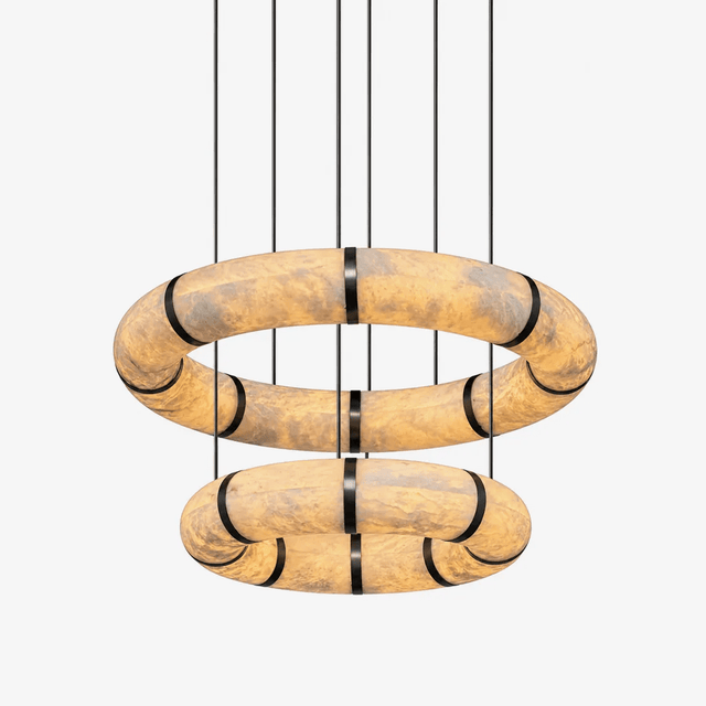 Alabaster Torus Ring Chandelier by Bling Lighting Studio