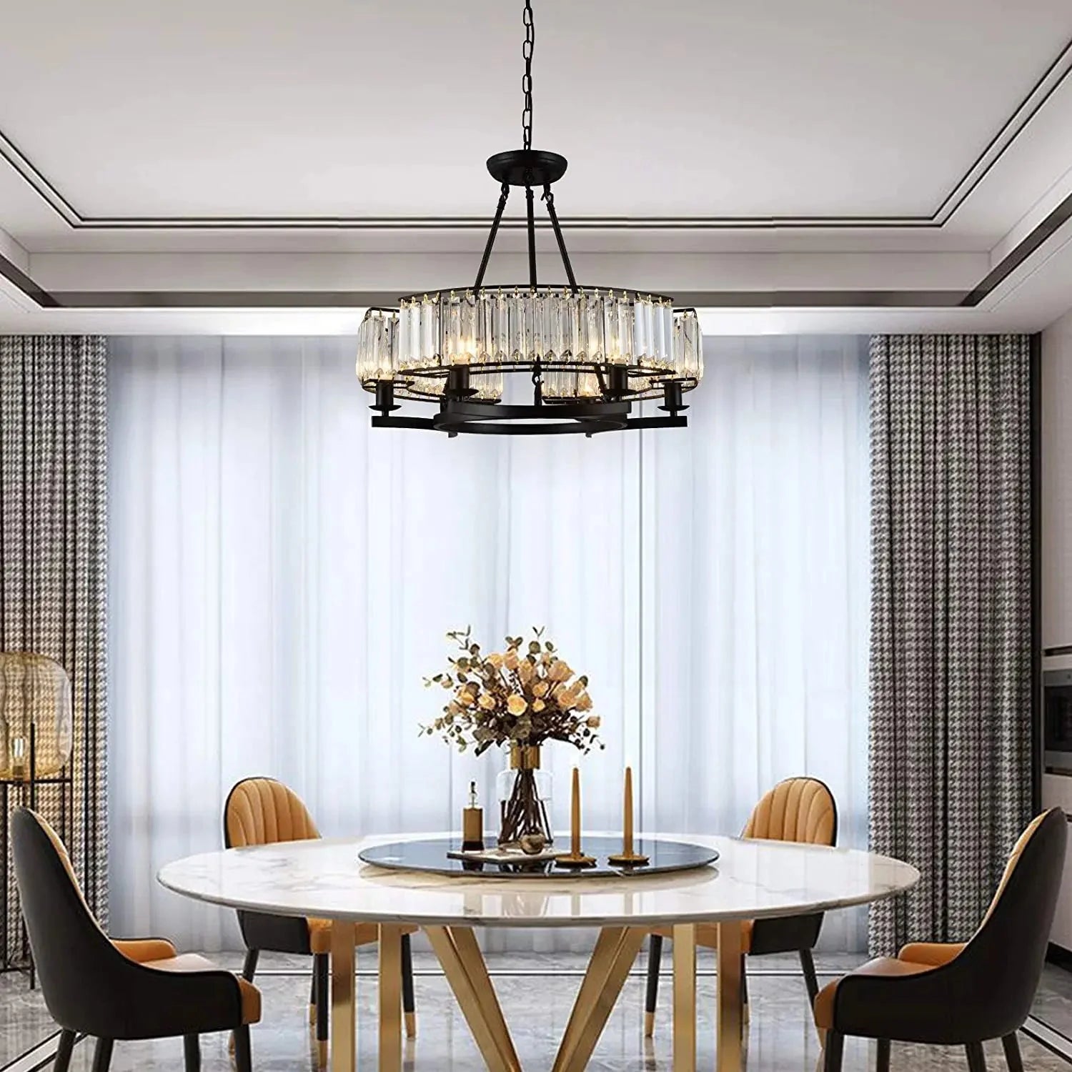 Alis Black Crystal Pendant Chandelier - Bling Lighting Studio