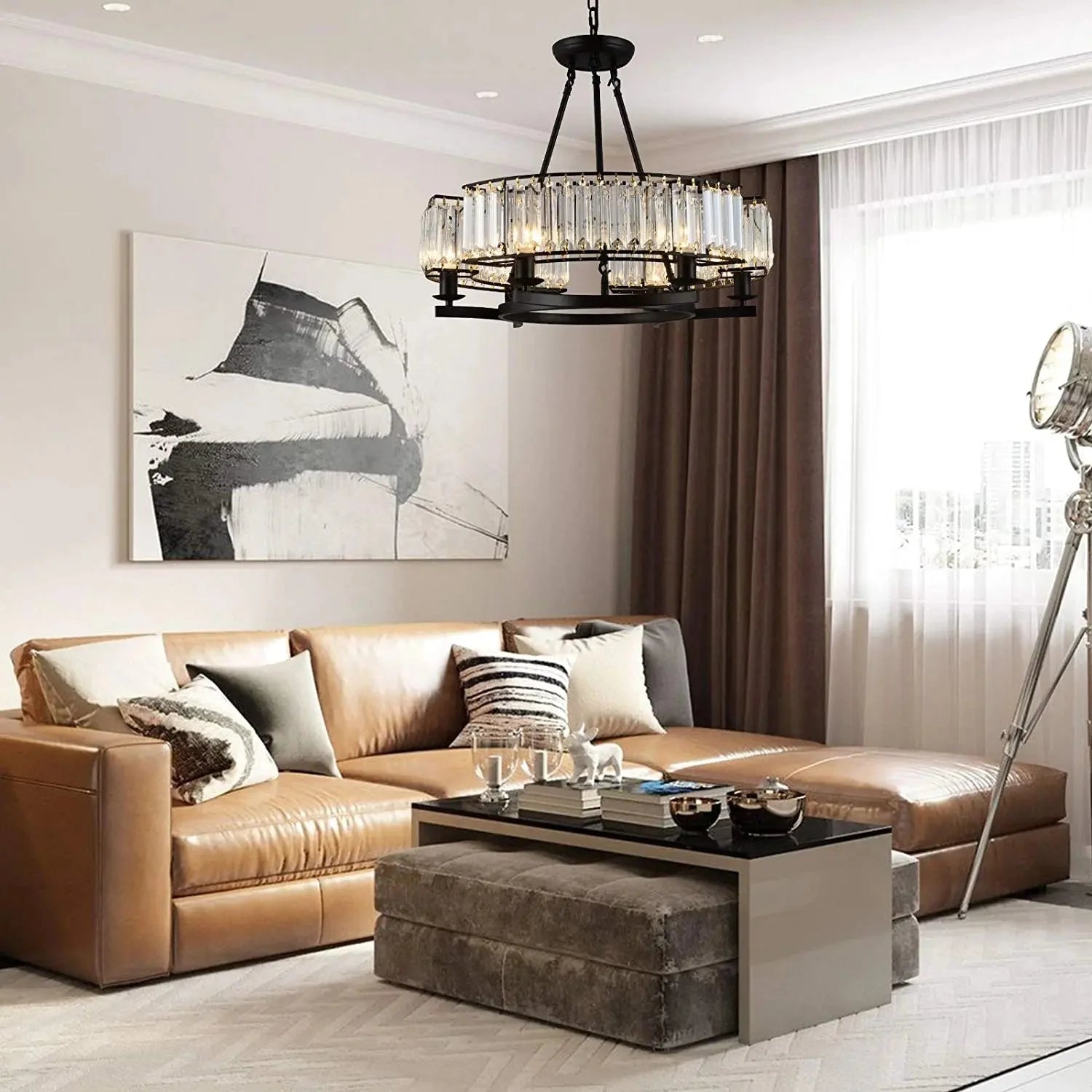 Alis Black Crystal Pendant Chandelier - Bling Lighting Studio