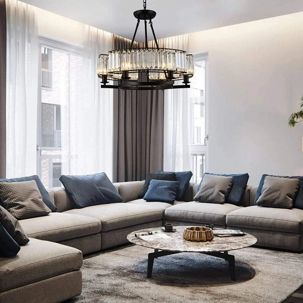 Alis Black Crystal Pendant Chandelier - Bling Lighting Studio