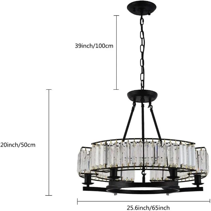 Alis Black Crystal Pendant Chandelier - Bling Lighting Studio