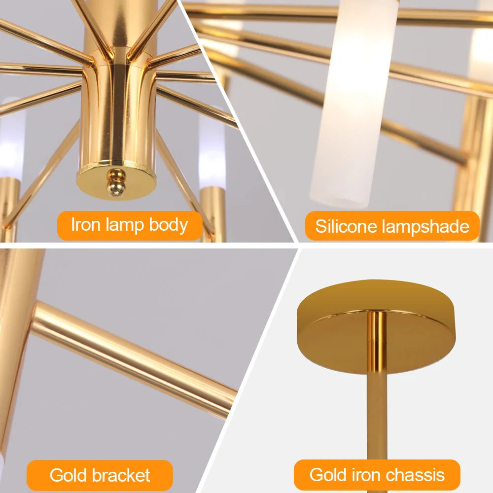 Alissa 20-Light Modern Golden Sputnik Chandelier - Bling Lighting Studio