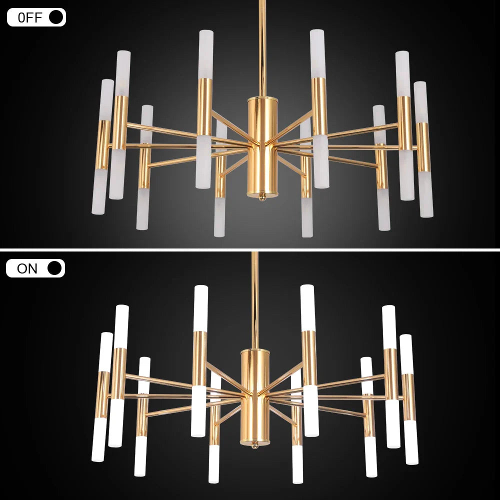 Alissa 20-Light Modern Golden Sputnik Chandelier - Bling Lighting Studio