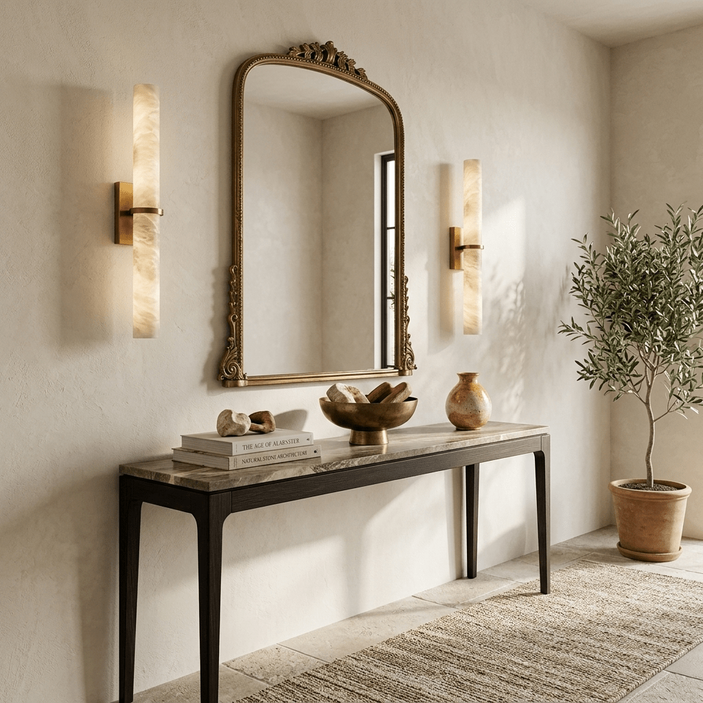 Aluna Alabaster Bar Wall Light by Bling Lighting Studio