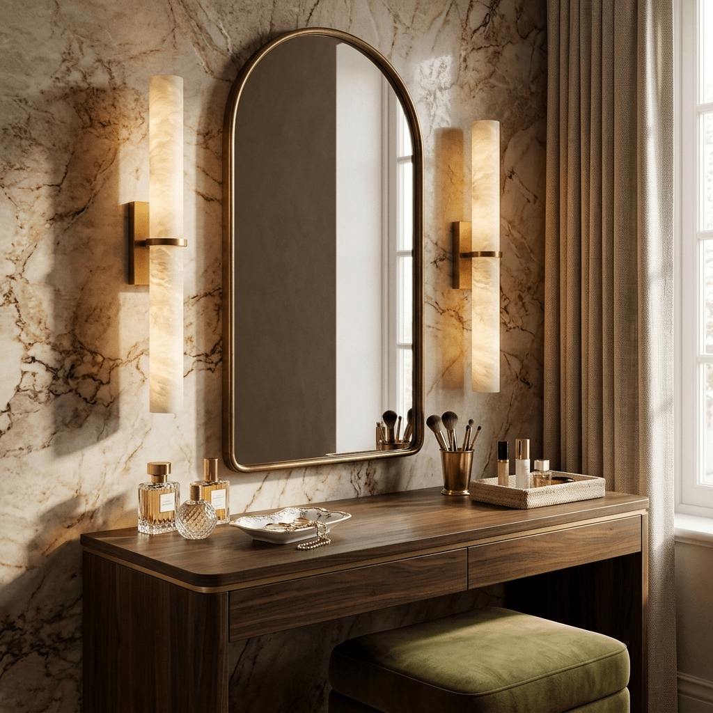 Aluna Alabaster Bar Wall Light by Bling Lighting Studio