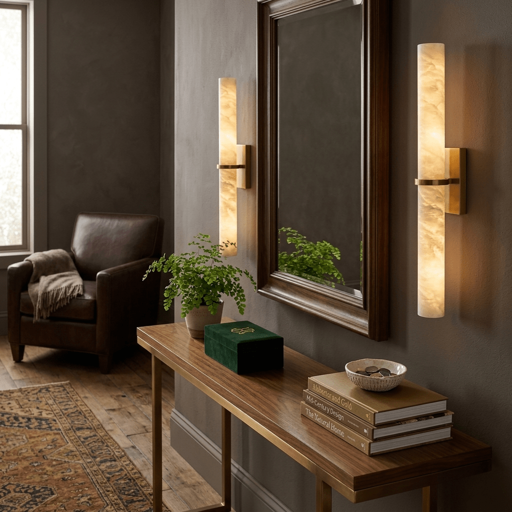 Aluna Alabaster Bar Wall Light by Bling Lighting Studio