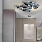 Amaris Modern Silver Flush Mount Chandelier - Bling Lighting Studio