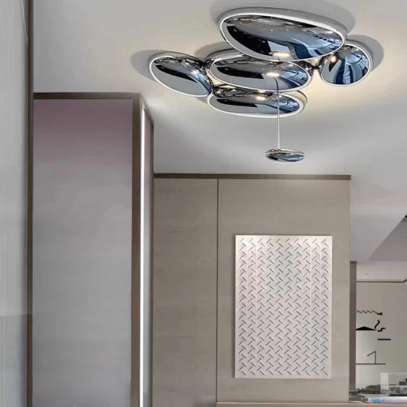 Amaris Modern Silver Flush Mount Chandelier - Bling Lighting Studio