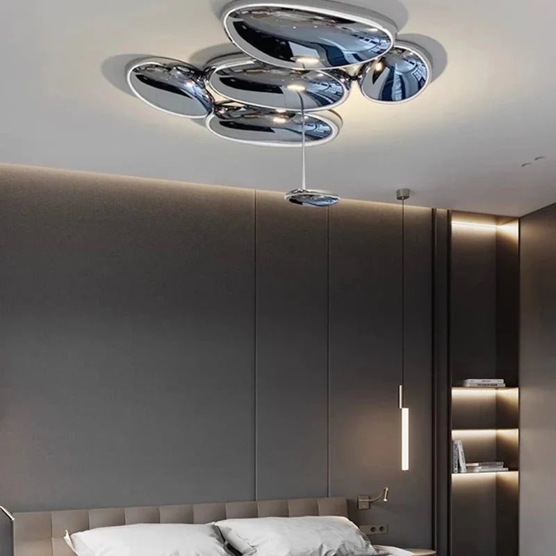 Amaris Modern Silver Flush Mount Chandelier - Bling Lighting Studio