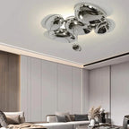 Amaris Modern Silver Flush Mount Chandelier - Bling Lighting Studio