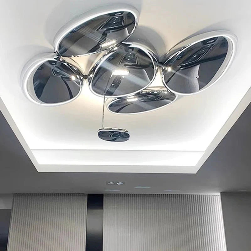 Amaris Modern Silver Flush Mount Chandelier - Bling Lighting Studio