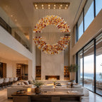 Amber Crystal Halo Chandelier by Bling Lighting Studio