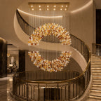 Amber Crystal Halo Chandelier by Bling Lighting Studio