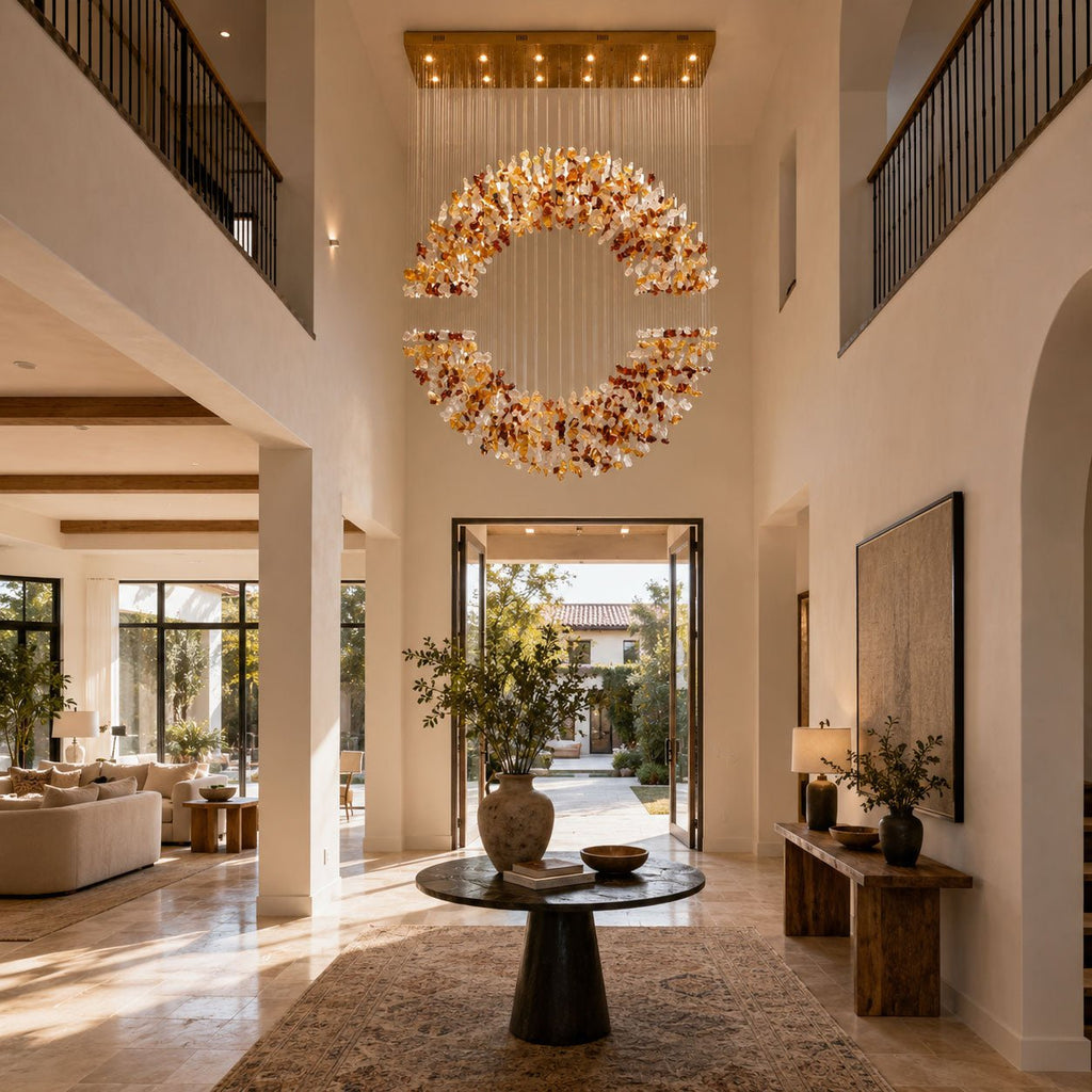 Amber Crystal Halo Chandelier by Bling Lighting Studio