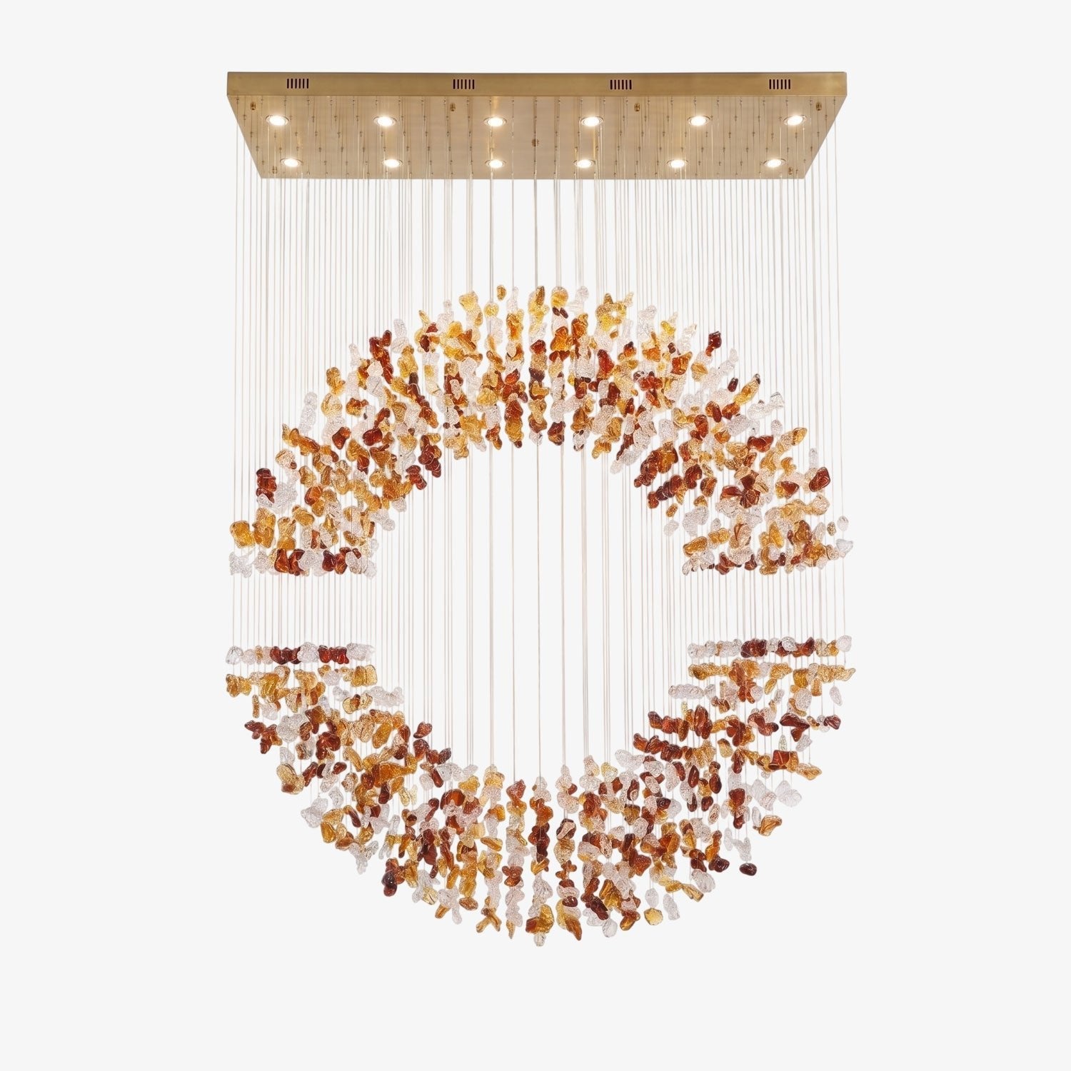 Amber Crystal Halo Chandelier by Bling Lighting Studio