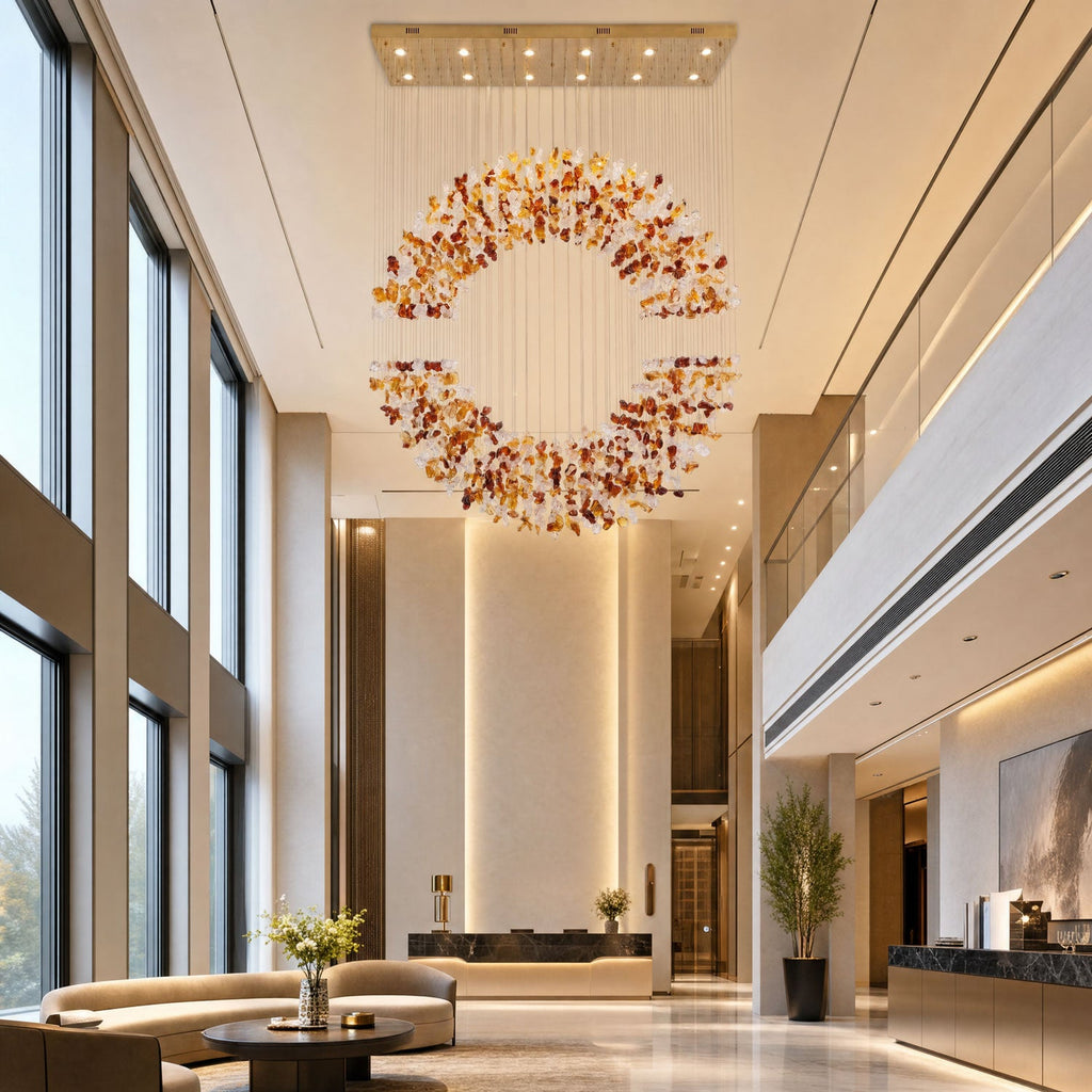 Amber Crystal Halo Chandelier by Bling Lighting Studio