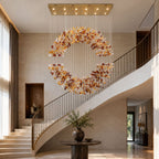 Amber Crystal Halo Chandelier by Bling Lighting Studio