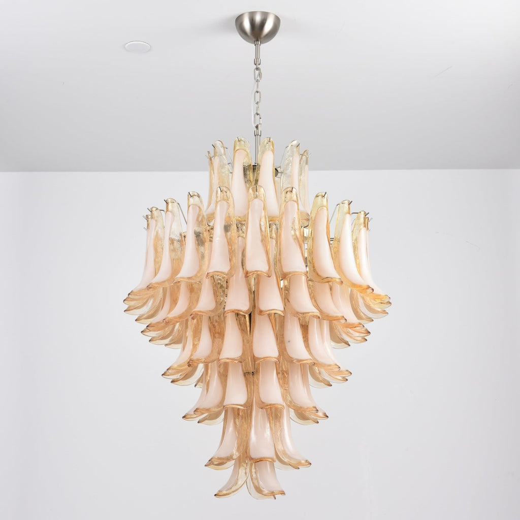 Amber Cloud Glass Petals Chandelier Glass lighting by Bling Lighting Studio