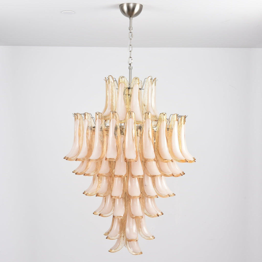 Amber Cloud Glass Petals Chandelier Glass lighting by Bling Lighting Studio