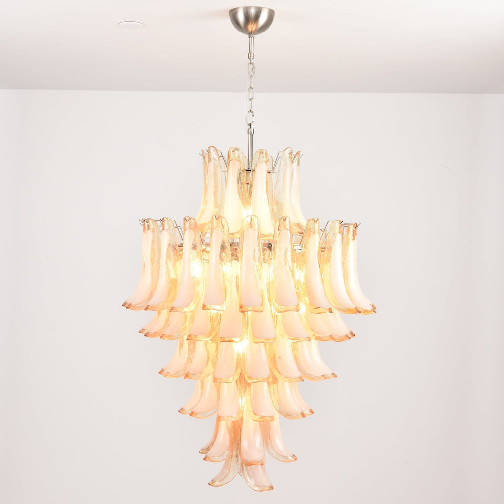 Amber Cloud Glass Petals Chandelier Glass lighting by Bling Lighting Studio
