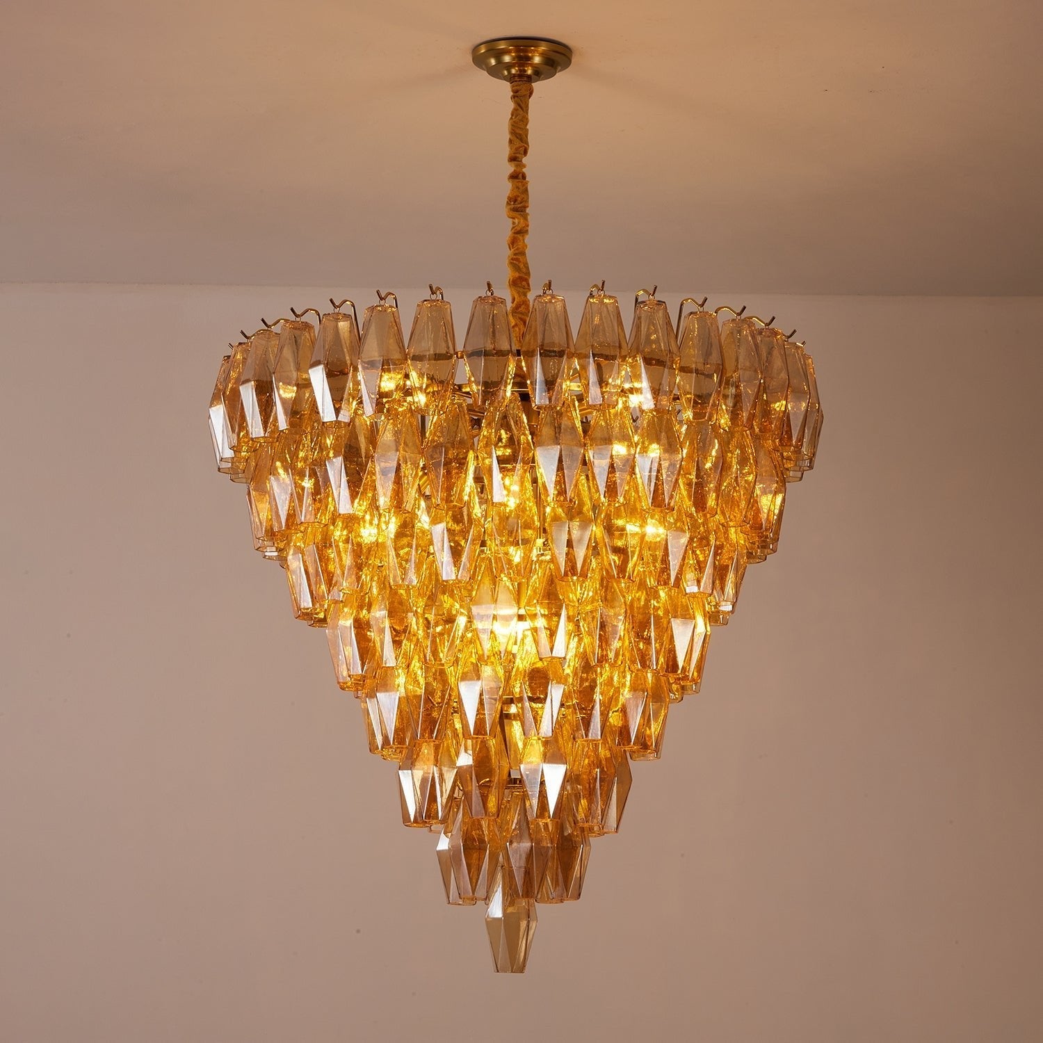 Luxury Murano Poliedri Amber Empire Chandelier product image