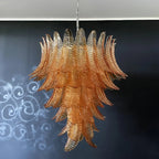 Luxury Amber Leaf Cascade Chandelier material and finish detail