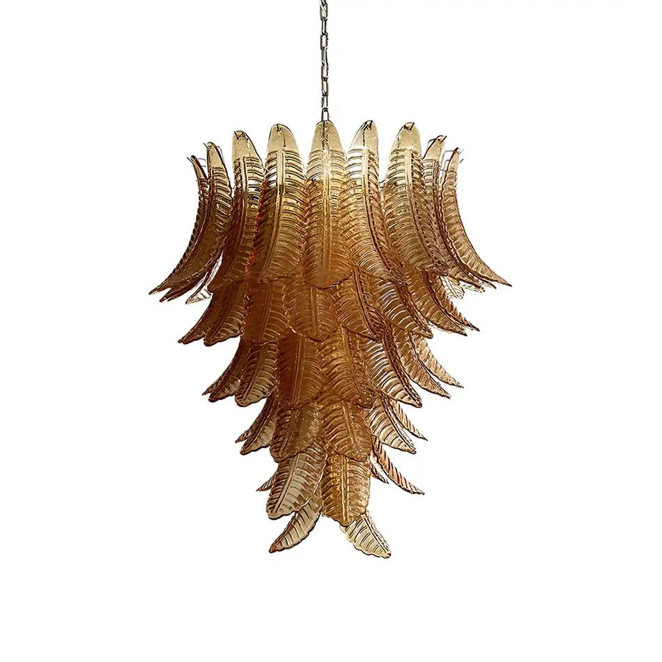 Amber Leaf Cascade Chandelier Glass lighting by Bling Lighting Studio