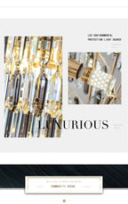 Anita Luxury Crystal Staircase Long Chandelier for high ceiling staircase and foyer lighting