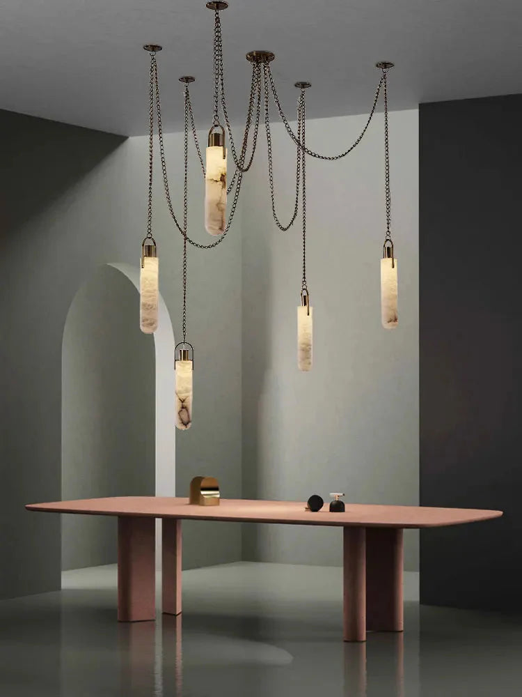 Anx Marble Ceiling Light for high ceiling staircase and foyer lighting