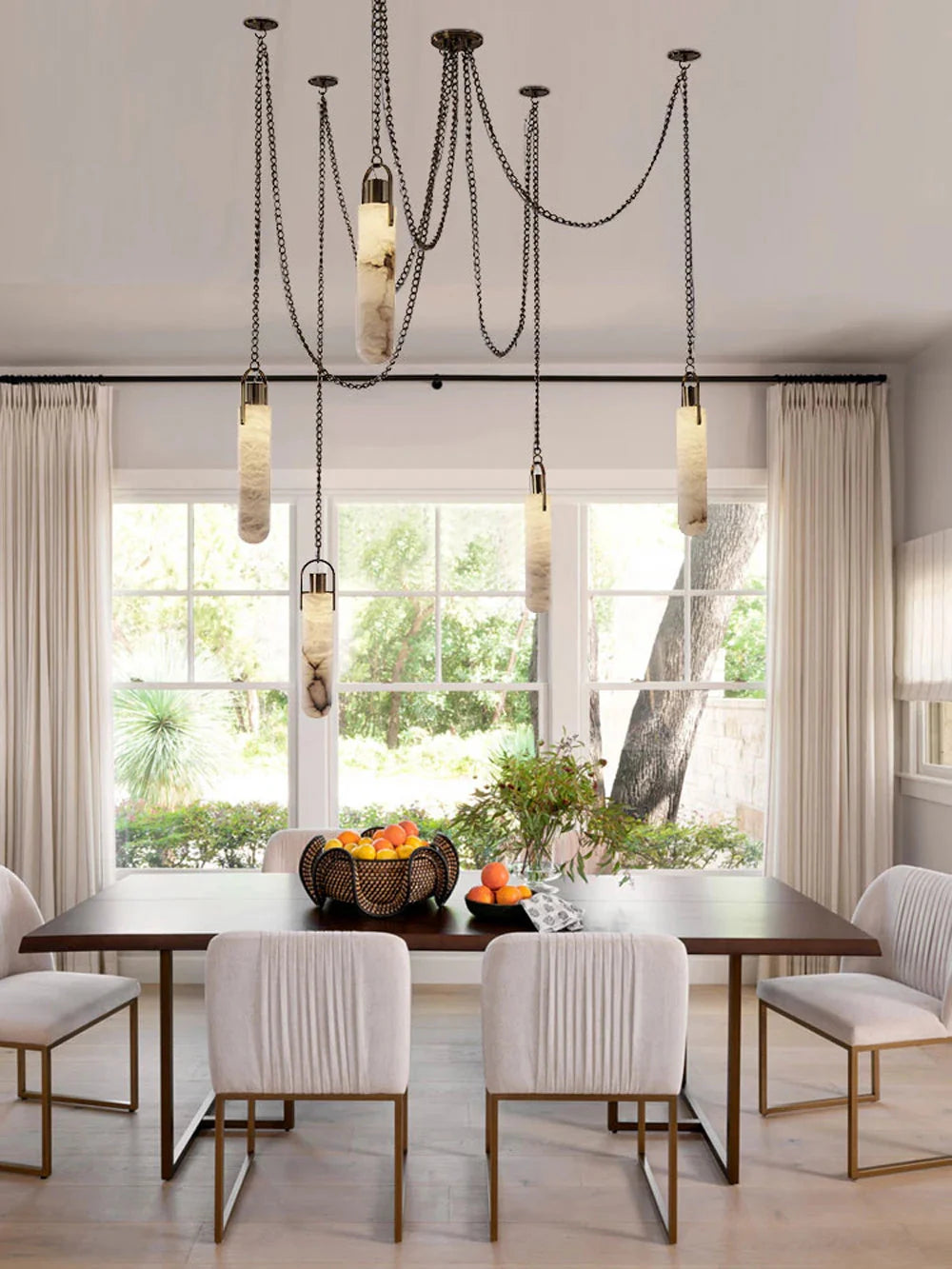 Anx Marble Ceiling Light for high ceiling staircase and foyer lighting