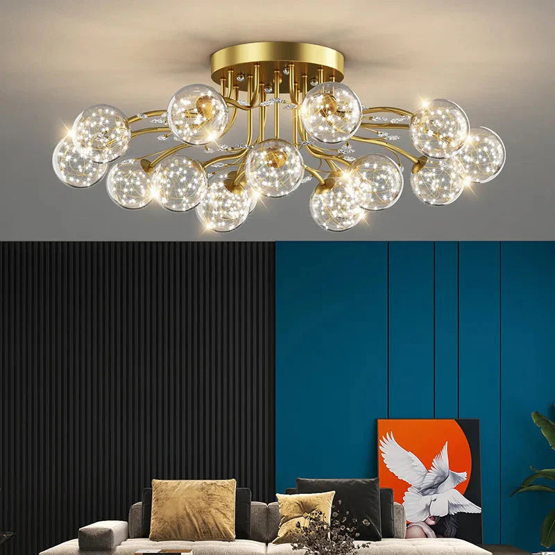 Anya Modern Bubble Glass Flush Mount Light - Bling Lighting Studio