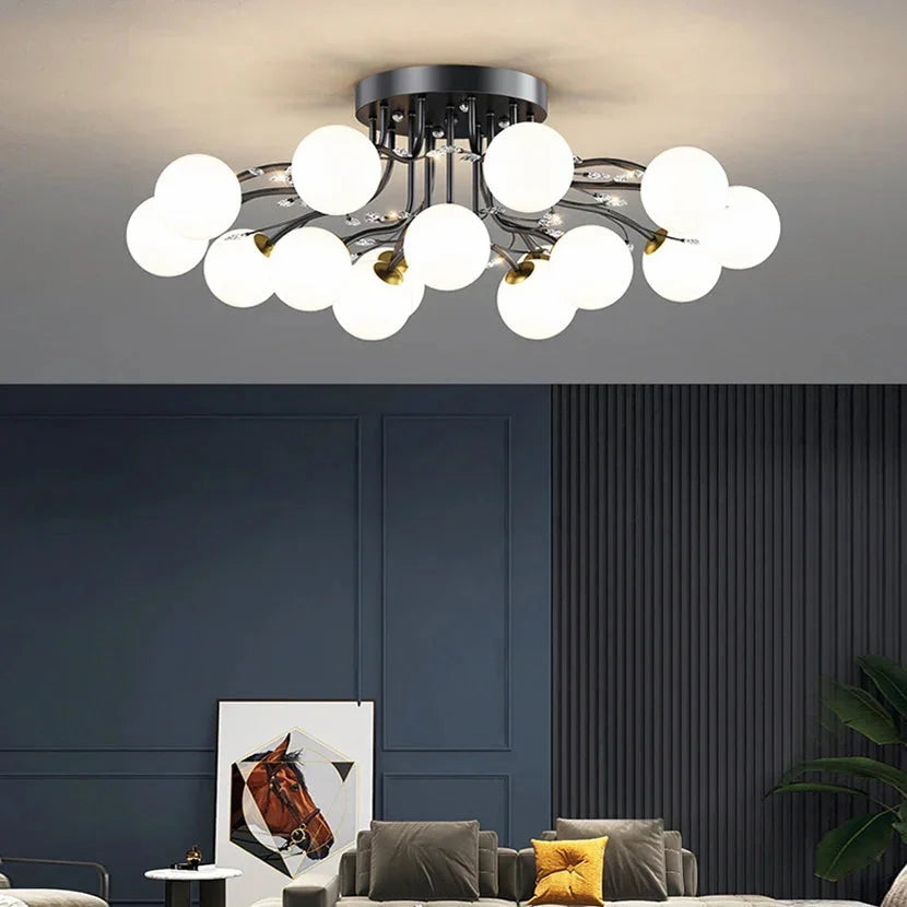 Anya Modern Bubble Glass Flush Mount Light - Bling Lighting Studio