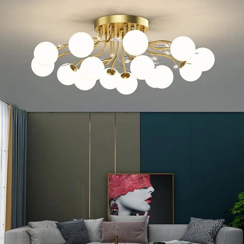 Anya Modern Bubble Glass Flush Mount Light - Bling Lighting Studio