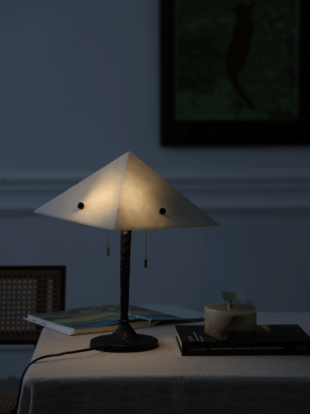 Apex Alabaster Prism Table Lamp by Bling Lighting Studio
