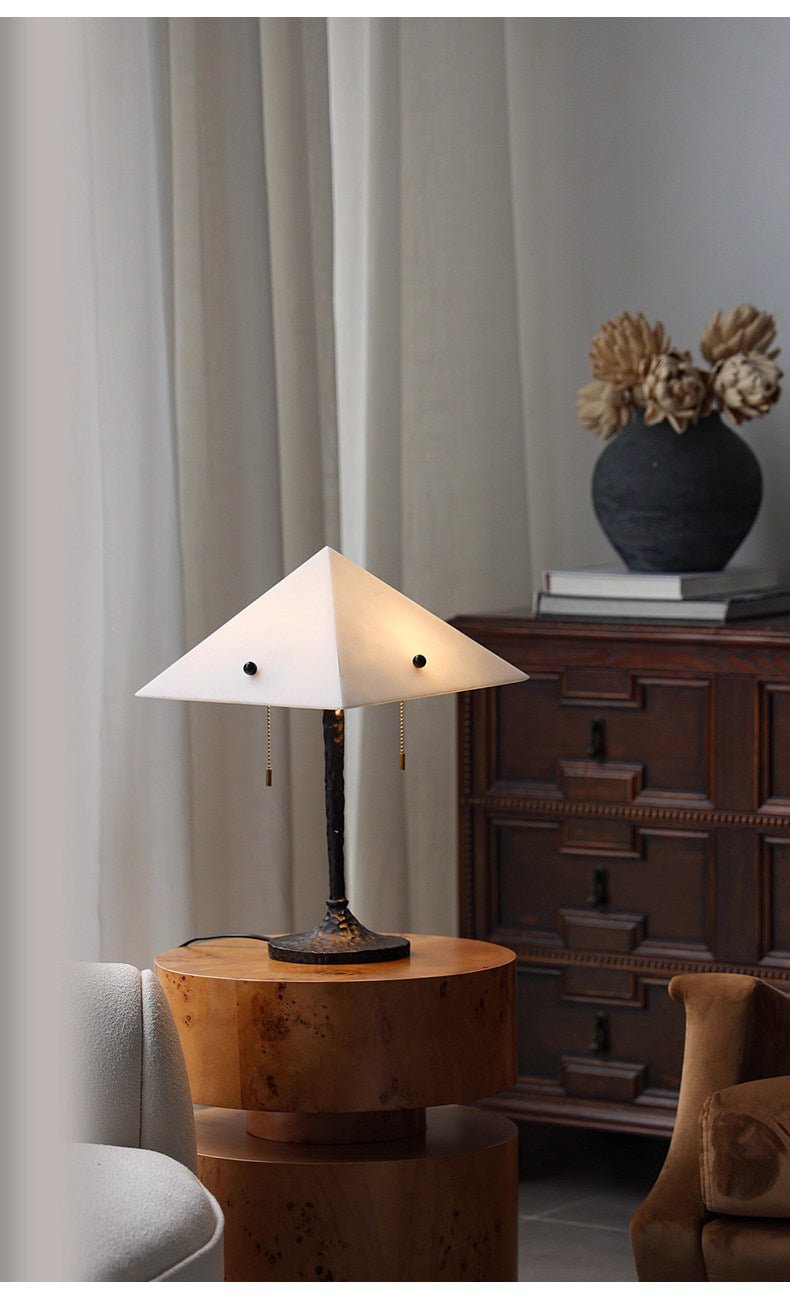 Apex Alabaster Prism Table Lamp by Bling Lighting Studio